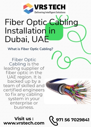 Services of Fiber Optic Cabling in Dubai, UAE.