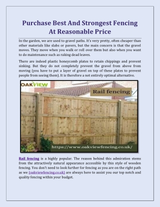 Purchase Best And Strongest Fencing At Reasonable Price