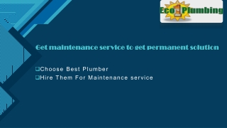 Know more about plumbing service With Eco Plumbing