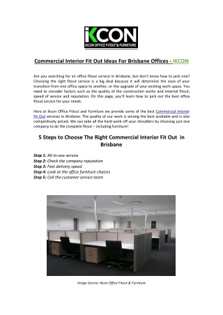 Commercial Interior Fit Out Ideas For Brisbane Offices - IKCON