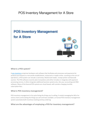 POS Inventory Management for A Store