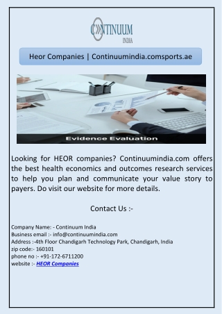 Heor Companies | Continuumindia.com