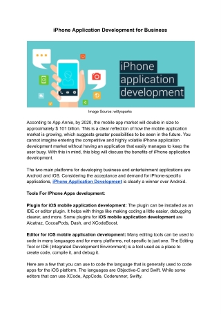 IPhone application development for business