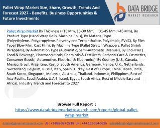 Pallet Wrap Market Size, Share, Growth, Trends And Forecast 2027 - Benefits, Business Opportunities & Future Investments