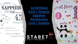 1st Birthday Card | Sapphire Anniversary Card | Stabeto