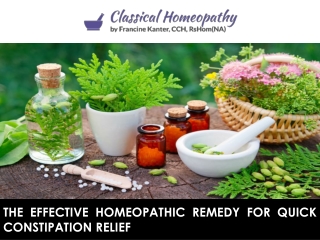 The Effective Homeopathic Remedy for Quick Constipation Relief