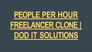 PEOPLE PER HOUR FREELANCER CLONE | DOD IT SOLUTIONS