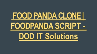 FOOD PANDA CLONE | FOODPANDA SCRIPT - DOD IT Solutions