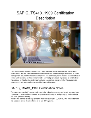 SAP C_TS413_1909 Certification Description