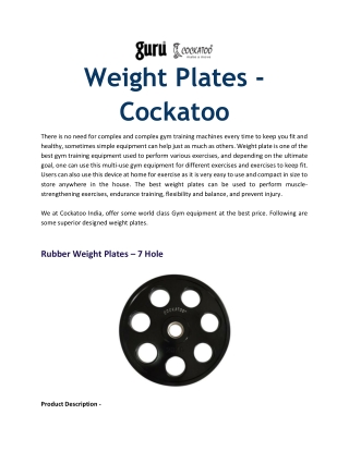 Weight Plates - Cockatoo