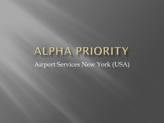 VIP Airport Concierge Services | Luxury Ground Transportation| Alpha Priority