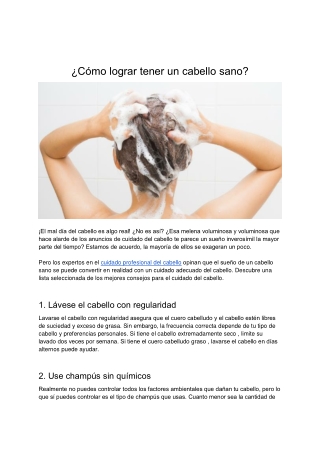 ¿Cómo lograr tener un cabello sano?