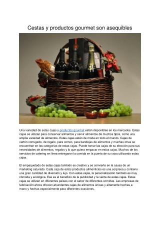 Cestas Y Productos Gourmet Son Asequibles