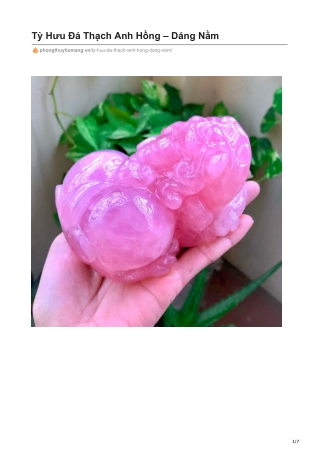 Tỳ Hưu Đá Thạch Anh Hồng – Dáng Nằm