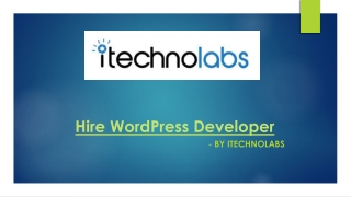 Hire WordPress Developer – iTechnoLabs