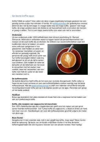 De beste koffie apps