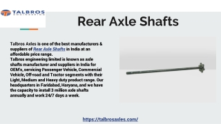 Best Quality Rear Axle Shafts