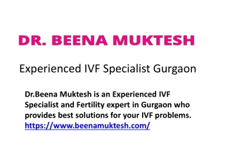 Experienced IVF Specialist Gurgaon