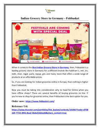 Indian Grocery Store in Germany | Fnbbasket