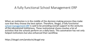 A fully functional School Management ERP