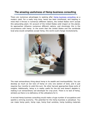 The amazing usefulness of Hemp business consulting