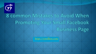 8 common Mistakes to Avoid When Promoting Your Small Facebook Business Page