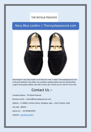 Navy Blue Loafers | Theroyalepeacock.com