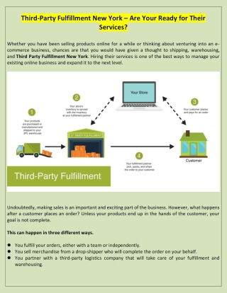 Third-Party Fulfillment New York – Are Your Ready for Their Services?