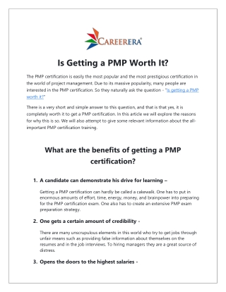 Is Getting a PMP Worth It?