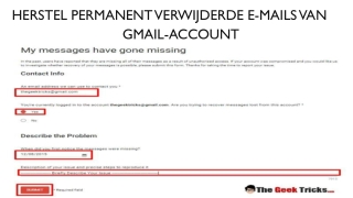 HERSTEL PERMANENT VERWIJDERDE E-MAILS VAN GMAIL-ACCOUNT