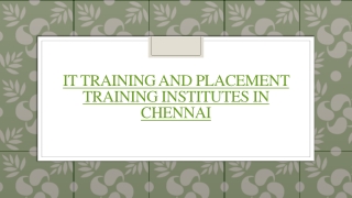 IT Training and Placement Training Institutes in Chennai