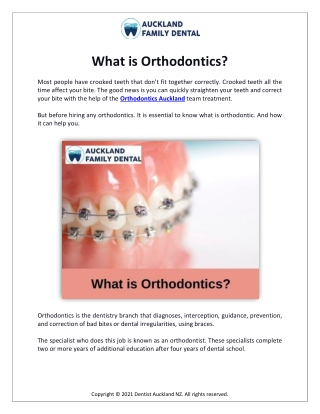 What is Orthodontics?