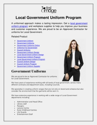 Local Government Uniform Program