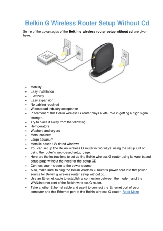 Belkin G Wireless Router Setup Without Cd |Easy Steps