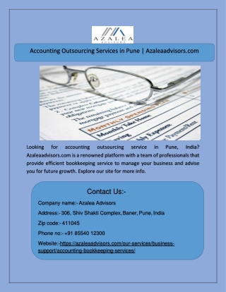Accounting Outsourcing Services in Pune | Azaleaadvisors.com