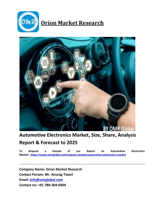 Automotive Electronics Market Trends, Size, Competitive Analysis and Forecast 2019-2025