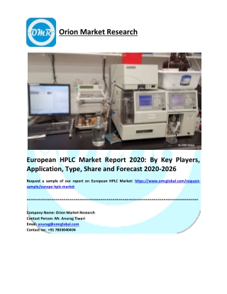 European HPLC Market Trends, Research Report, Growth, Opportunities, Forecast 2020-2026