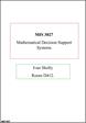 MIS 3027 Mathematical Decision Support Systems