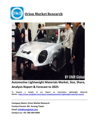 Automotive Lightweight Materials Market Trends, Size, Competitive Analysis and Forecast 2019-2025