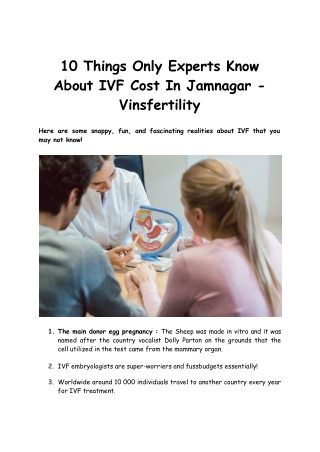 10 Things Only Experts Know About IVF Cost In Jamnagar - Vinsfertility