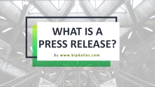 What is a Press Release