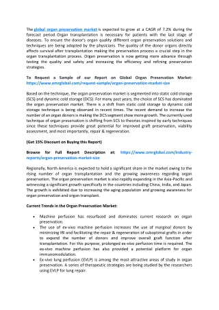 Global Organ Preservation Market  Size, Industry Trends, Share and Forecast 2019-2025