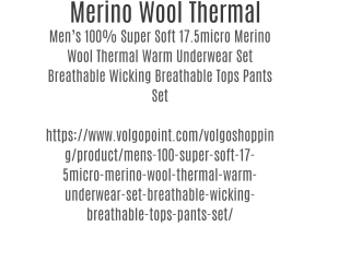 Merino Wool Thermal