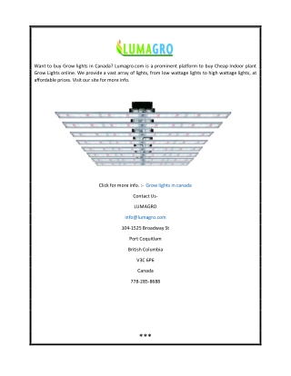 Grow Lights in Canada | Lumagro.com