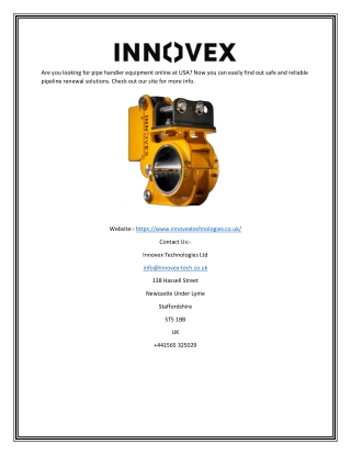 pipe handler equipment online USA | Innovex Technologies Ltd