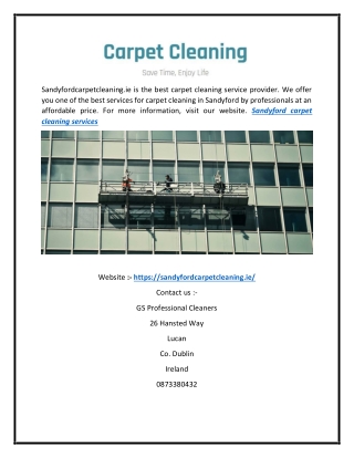 Sandyford Carpet Cleaning Services | Sandyfordcarpetcleaning.ie