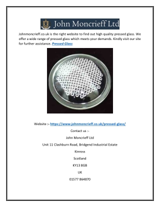 Find High Quality Pressed Glass- Johnmoncrieff.co.uk