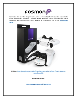 PS5 Controller Charger | Fosmon.com