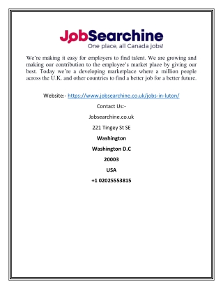 Jobs in Luton | Jobsearchine.co.uk