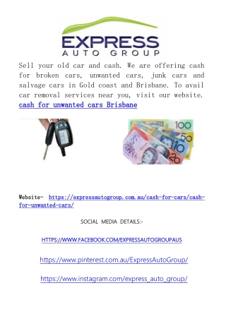 Cash for Unwanted Cars Brisbane | ExpressAutoGroup.com.au